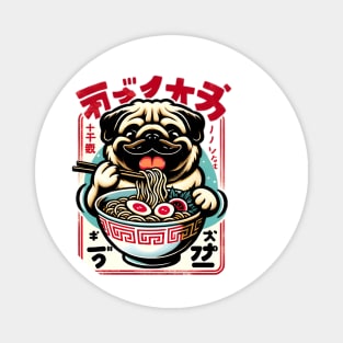 Cute Pug Eating Ramen Magnet